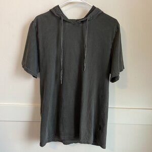Bronxton Dark Gray Hooded Short Sleeve Shirt